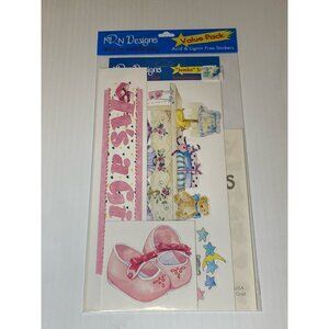 NRN Designs It's a Girl Baby Scrapbook Stickers Value Pack